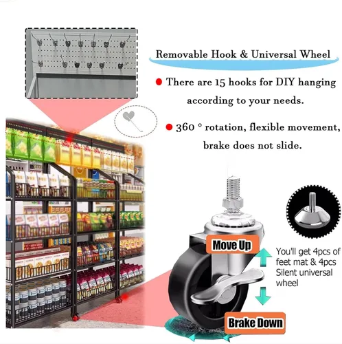 Miniatura 5 de Shelves Commercial Supermarket Shelf ,Retail Snack Rack Display Stand, Convenience Store/Pharmacy Floorstanding Display Stand For Snack Beverage