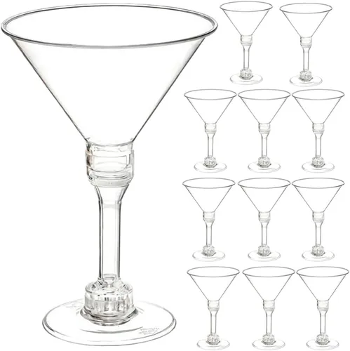 Miniatura 10 de Kichvoe 12 tazas de cóctel irrompibles elegantes para fiestas, bodas y uso diario para vino, whisky y postres, vasos duraderos para bebidas