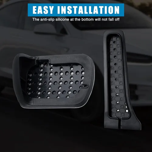 Miniatura 4 de Cubierta de pedal de freno y gasolina: acero inoxidable cepillado con almohadillas antideslizantes de goma compatibles con Mercedes-Benz