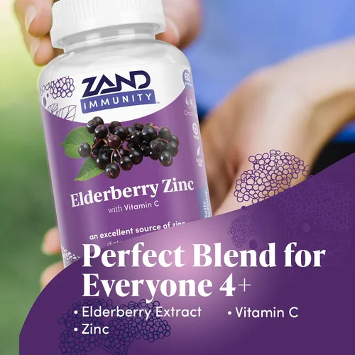 Miniatura 3 de Gomitas de inmunidad de saúco con zinc y vitamina C de ZAND - Suplemento de apoyo inmunológico - Gomitas de saúco con DV de zinc y vitamina C