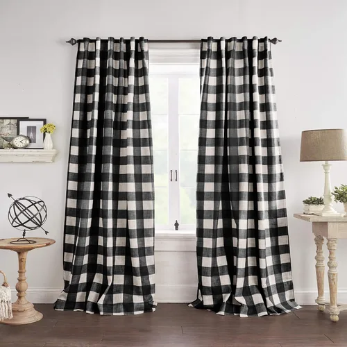 Miniatura 2 de Elrene Home Fashions Farmhouse Living Grainger Buffalo - Cortina opaca con diseño a cuadros para ventana, cortina para sala de estar y dormitorio