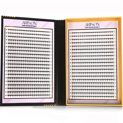 Miniatura 7 de ARISON LASHES Abanicos de pestañas prefabricadas 4D C Curl 0.07, bandeja de pestañas suaves y esponjosas de volumen ruso mezcla de 8 a 0.591 in