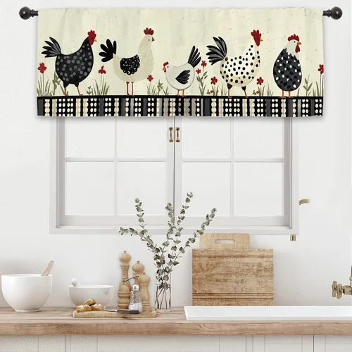 Miniatura 26 de Cortinas rústicas de cocina con puerta de granero de 27.5 pulgadas de ancho x 39 pulgadas de largo, cortinas de tratamiento de ventanas pequeñas