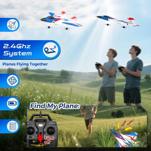 Miniatura 4 de Avión RC de 4 canales con luces Avión RC F22 con estabilizador de giroscopio de 6 ejes para principiantes, avión de control remoto para adultos 37
