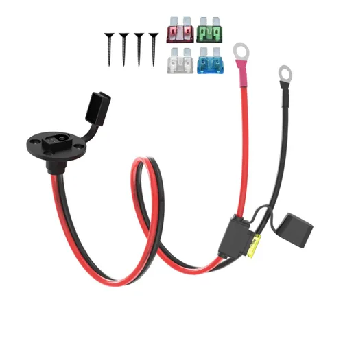 Miniatura 14 de ELFCULB Cable de extensión de conectores de batería SAE de 3.3 pies 10 AWG con 5 fusibles compatible con cargador de batería de generador solar, SAE