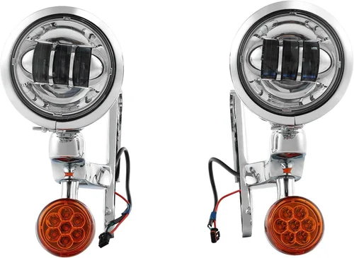 Miniatura 7 de Green-L Luz antiniebla LED para Harley 1997-2013 Touring Street Glide Electra Glide Road King Spotlight 4.5 pulgadas Foglight indicador de lámpara