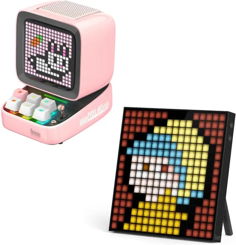 Divoom Pixoo Pixel Art Display y altavoz Bluetooth retro Ditoo Pro - Pixel Art personalizable, Bluetooth 5.0, para decoración creativa y diversión
