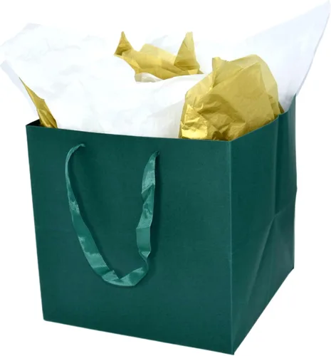 Miniatura 16 de JUNESHE Bolsa de regalo cuadrada negra grande con asas y papel de seda, 9.84 pulgadas, gran envoltura de regalo gigante para cumpleaños, boda