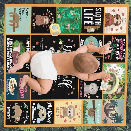 Miniatura 5 de Linda manta de perezoso, regalos lindos de perezosos para niñas, niños y mujeres, decoración de animales de peluche de perezoso, manta ligera