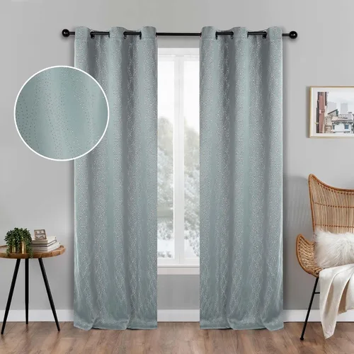 Miniatura 10 de BLUENILEMILLS Paneles de cortinas opacas para oscurecer la habitación con bolsillo para barra, cortinas perfectas para ventanas de cocina