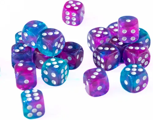 Miniatura 23 de Paquete de 25 dados D6 de 0.472 pulgadas, colección a juego de 6 dados con pipas (granito amarillo y negro)