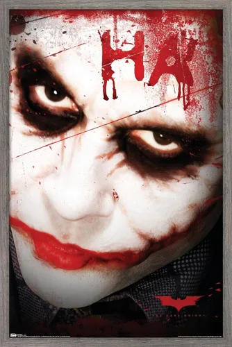 Trends International DC Comics Movie - Póster de pared de The Dark Knight - The Joker Ha in Blood de 14.725 x 22.375 pulgadas, versión enmarcada de