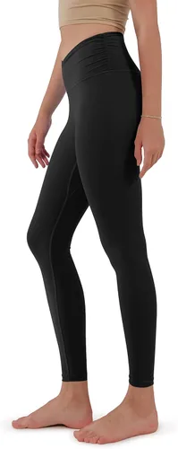 Miniatura 3 de ODODOS - Leggings de cintura cruzada para mujer, diseño con bolsillo interno, para yoga, deportes, gimnasia o entrenamiento, pantalones deportivos