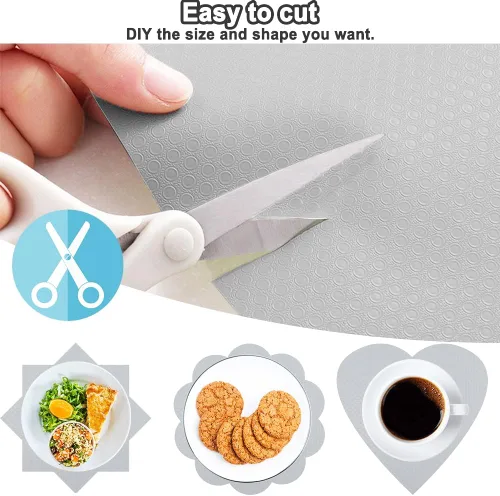 Miniatura 2 de Forro de estante impermeable sin deslizamiento para cajones para baño, tapetes de gabinete de cocina no adhesivos de plástico EVA en rollo