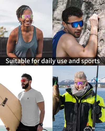 Miniatura 4 de Gafas de sol deportivas polarizadas para hombres y mujeres, jóvenes, béisbol, correr, ciclismo, conducción, pesca, tenis, golf, motor TAC UV400 TR90