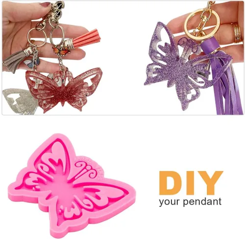Miniatura 6 de Angel Wings Molde de silicona de resina con forma de mariposa, molde de resina epoxi, molde de resina para manualidades de joyería, moldes