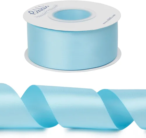 Miniatura 501 de Ribbli - Cinta de satén de doble cara dorada, 1/2 pulgada x 25 yardas, uso para ramo de lazos de manualidades, envoltura de regalos, decoración
