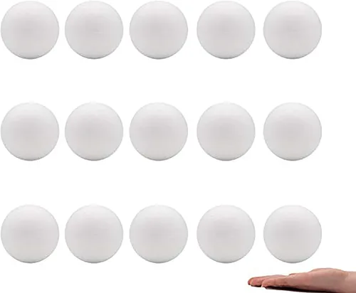 Crafare 15 bolas de espuma para manualidades de 3 pulgadas, bolas de decoración de arte de poliestireno, para vacaciones, Navidad, hogar, escuela,