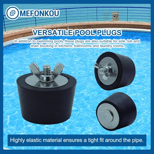 Miniatura 5 de Tapones de invierno para piscina de 1.5 pulgadas con tornillo SS y tornillos de acero inoxidable, goma resistente para piscinas enterradas y sobre