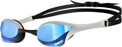ARENA Unisex Cobra Ultra Swipe Racing Swim Goggles Anti-fog Technology Polycarbonate Hard Lens Azul/Plateado