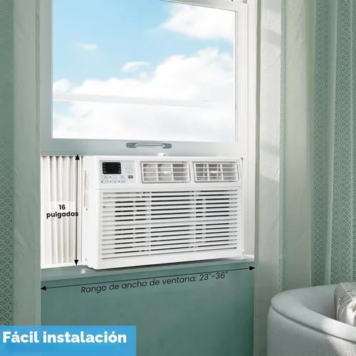 Miniatura 3 de Electactic Aire acondicionado de ventana de 6,000 BTU, unidad de CA tipo ventana con refrigeración, modo seco, 4 velocidades de ventilador