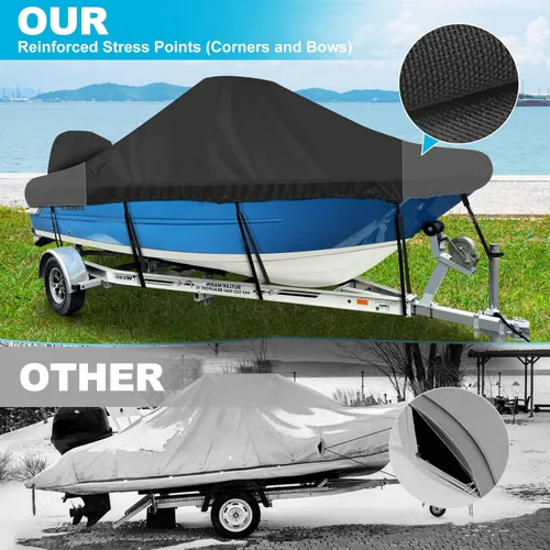 Miniatura 3 de Cubierta impermeable para consola central de barco de 16 a 18 pies, lona de poliéster de grado marino 1300D resistente de 16 pies 17 pies y 18 pies