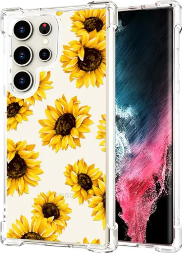 Miniatura 78 de Hungo Funda compatible con Samsung Galaxy S23 con diseño floral y bonito diseño transparente, femenino para mujeres y niñas, con hermoso clavel