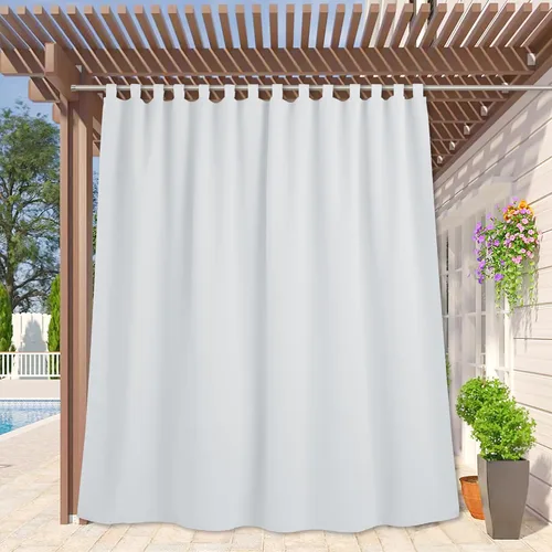 Miniatura 29 de RYB HOME - Cortinas opacas para interior y exterior, cortinas para patio o terraza, cortinas exteriores con pestaña Crema Beige