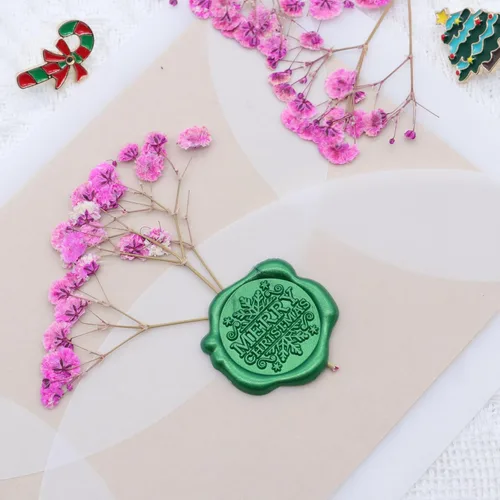 Miniatura 4 de SWANGSA 90 calcomanías de sello de cera de Feliz Navidad, color rojo, dorado y verde, autoadhesivas, para invitación de fiesta de Navidad, tarjetas