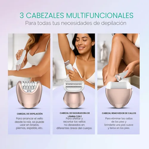 Miniatura 6 de VOYOR Depiladora para mujer, depiladora 3 en 1 para mujeres, depiladora depiladora para piernas y brazos con 30 pinzas, afeitadora eléctrica