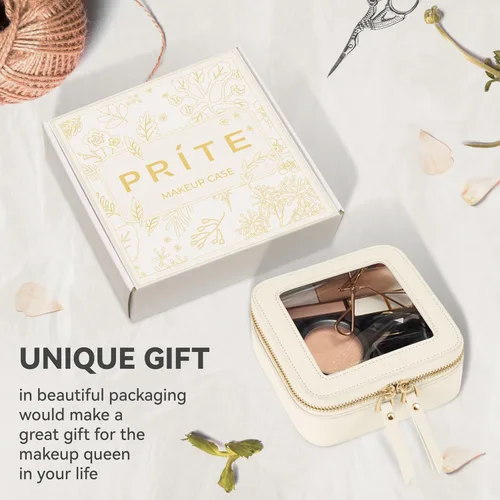Miniatura 7 de Prite Bolsa de maquillaje transparente, estuche organizador de cosméticos, bolsa de aseo de viaje impermeable, bolsa para el cuidado de la piel