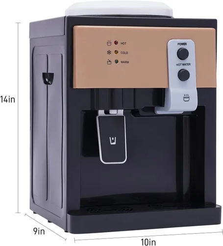 Miniatura 6 de Dispensador de enfriador de agua para encimera, 3 ajustes de temperatura, dispensador de agua caliente y fría, capacidad para botellas de 1.2 a 5