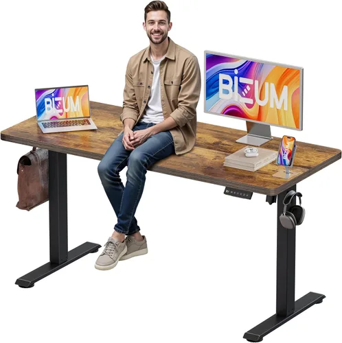 Miniatura 10 de BIZUM - Escritorio de pie eléctrico de 40x24 pulgadas con ajuste de altura y configuraciones de memoria, escritorio ergonómico para sentarse o estar