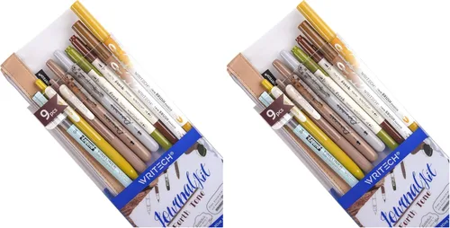 Miniatura 8 de WRITECH Kit de diario, bolígrafos de tinta de gel, resaltadores retráctiles, bolígrafos de punta doble, bolígrafos de punta fina, suministros