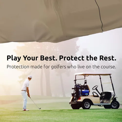 Miniatura 2 de AllGuard - Funda impermeable para carrito de golf, poliéster resistente, protege de la lluvia, el sol, los rayos UV y más, color bronceado