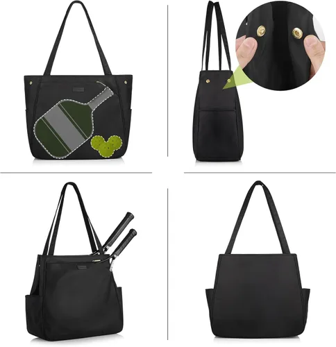 Miniatura 4 de CHICECO Bolsa de tenis para mujer, bolsa de raqueta de tenis grande, bolsa de tenis 2 raquetas, bolsa de pickleball, bolsa de pádel