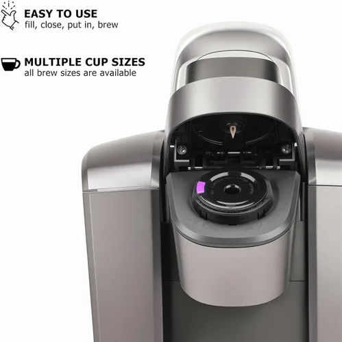 Miniatura 6 de Paquete de 4 tazas K reutilizables para cafeteras Keurig 2.0 y 1.0, cápsulas de café recargables universales compatibles con Keurig K-Mini, Duo