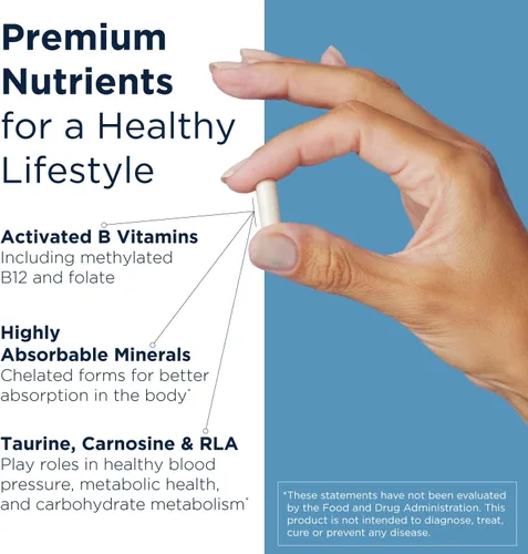 Miniatura 3 de Designs for Health Metabolic Synergy - Suplemento multivitamínico y mineral con cromo, zinc, selenio, ácido R-lipoico, vitaminas y más (360 cápsulas)