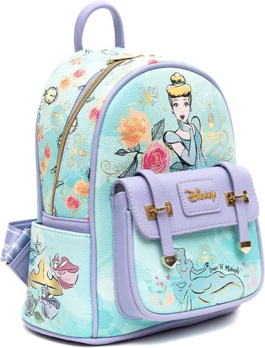 Miniatura 3 de Mini mochila de moda de cuero vegano Cenicienta de 11 pulgadas, Azul, Classic