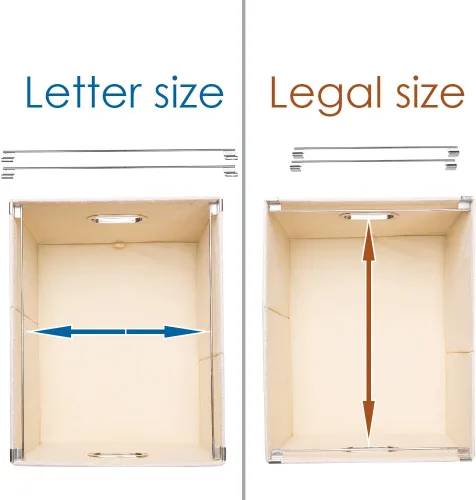 Miniatura 5 de PRANDOM Caja Organizadora de Archivos - Juego de 2 Cajas Plegables Decorativas de Lino para Almacenamiento de Archivos Colgantes con Tapas para Gris