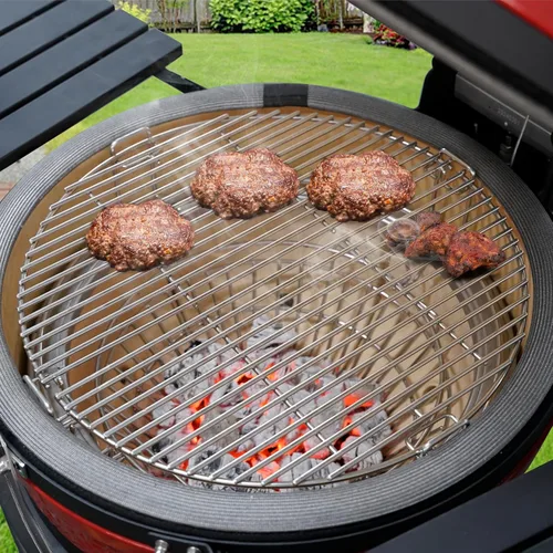 Miniatura 7 de only fire Cesta de ceniza de carbón, soporte de carbón de acero inoxidable con asas, accesorios para parrilla, se ajusta a Kamado Joe Classic