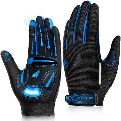 BIKINGMOREOK - Guantes de ciclismo para bicicleta de montaña, para hombre y mujer, permite el uso de pantallas táctiles, con acolchado de gel
