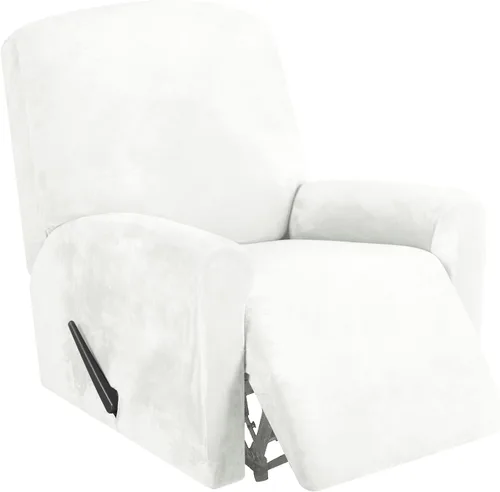 Miniatura 16 de FestiCorp Fundas para sillón reclinable de terciopelo real, 4 piezas de fundas para sillón reclinable pequeño Lazy Boy, fundas elásticas para sofá