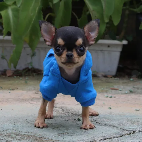 Miniatura 6 de LOPHIPETS Sudadera ligera de algodón para perros pequeños – Sudadera con capucha para chihuahuas, cachorros y razas en miniatura - Azul/XS