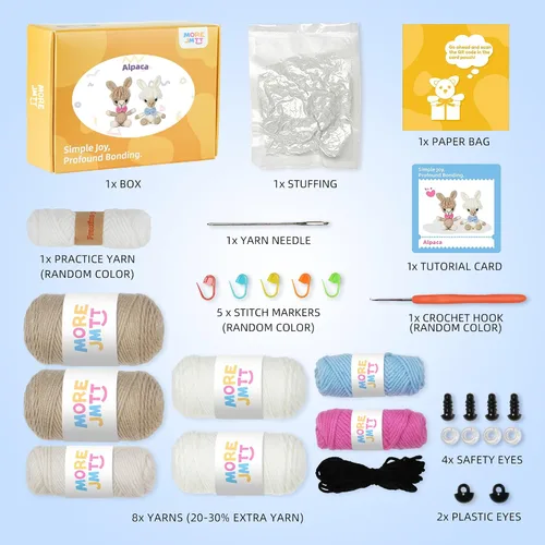 Miniatura 2 de Kit de ganchillo MOREJMTT para principiantes, kit de tejer, equipado con videotutoriales paso a paso, kits de ganchillo para adultos y jóvenes, kit