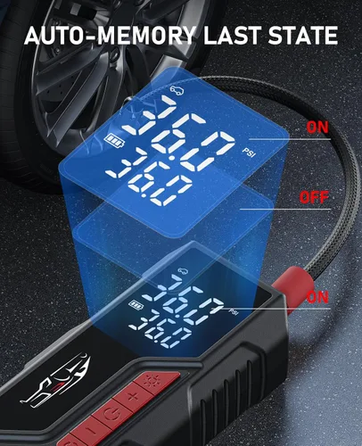 Miniatura 7 de Inflador de neumáticos, compresor de aire portátil, bomba de aire inalámbrica para neumáticos de automóvil de 150 PSI, batería y 12 V CC, bomba