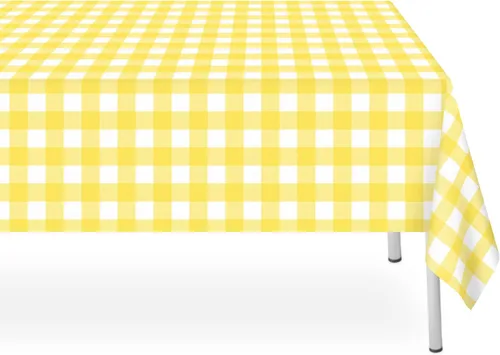 Miniatura 113 de Paquete de 6 manteles de plástico desechables azules y blancos a cuadros, manteles de plástico azules para fiestas, 54 x 108 pulgadas impermeables