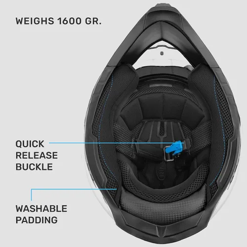 Miniatura 3 de Westt Cross - Casco de motocross con visera doble, color negro mate aprobado por DOT para adultos en ATV, MTB, motos de 4 ruedas, motos de nieve