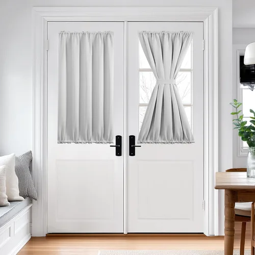Miniatura 118 de Cortina térmica para puerta con bolsillo para barra, opacas, tratamiento de ventanas con ojales y ojales Deconovo 1 panel