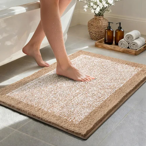 Miniatura 45 de Alfombras de baño de 17 x 24 pulgadas, antideslizantes, lavables, color gris, para bañera, tapete de baño para baño, tapete suave y absorbente